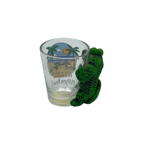 Life's A Croc Florida Ft Myers Beach Souvenir Shot Glass 1.5 ounce - Picture 3 of 5